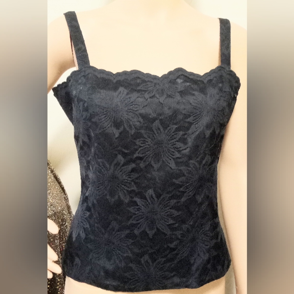 Kasper for A.S.L. Black Lace Top